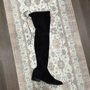 Stuart Weitzman Over-The-Knee Boot in black suede.